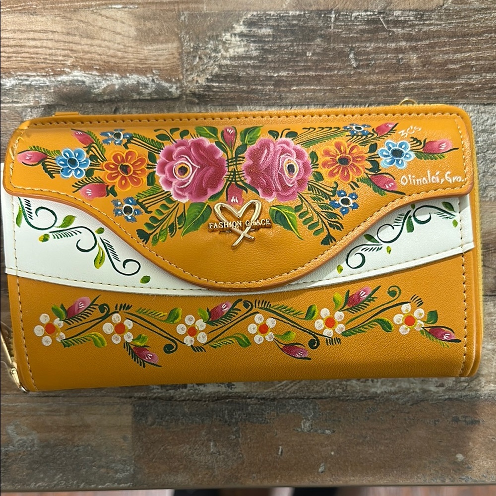 Women's Floral Yellow and White Wallet